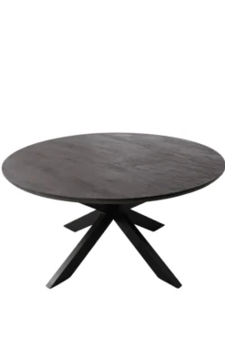 Walnoot bruin kleurige ronde eettafel 130 cm