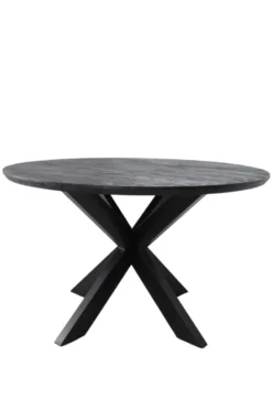 Walnoot bruin kleurige ronde eettafel 130 cm