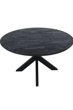 Walnoot bruin kleurige ronde eettafel 130 cm