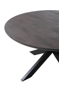 Walnoot bruin kleurige ronde eettafel 130 cm