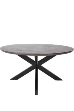 Walnoot bruin kleurige ronde eettafel 130 cm