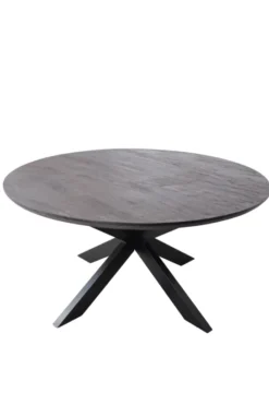 Walnoot bruin kleurige ronde eettafel 130 cm