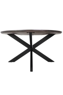 Walnoot bruin kleurige ronde eettafel 130 cm