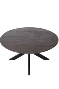 Walnoot bruin kleurige ronde eettafel 130 cm