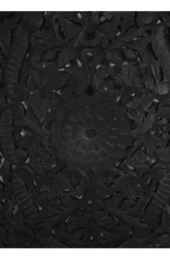 Wanddecoratie houtsnijwerk zwart 150×75 cm