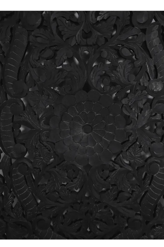 Wanddecoratie houtsnijwerk zwart 150×75 cm