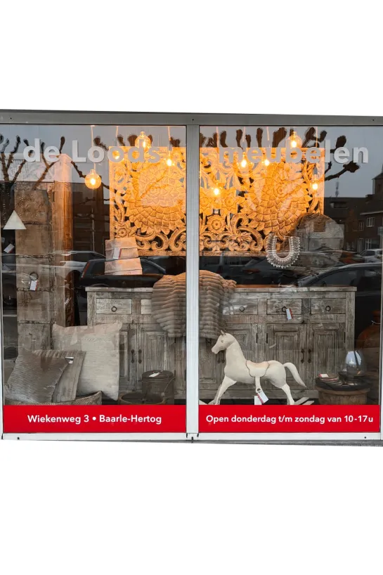 Wanddecoratie Houtsnijwerk Wit-Beige 180×90 cm