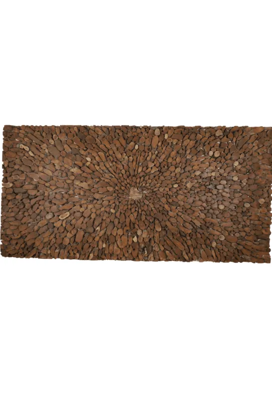 Wanddecoratie schilderij van hout stukjes 245 cm