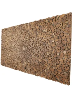 Wanddecoratie schilderij van hout stukjes 245 cm