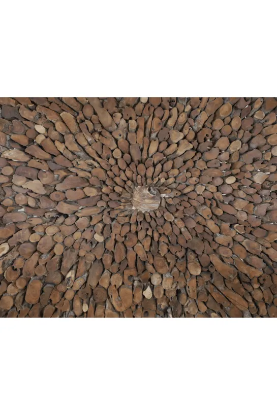 Wanddecoratie schilderij van hout stukjes 245 cm