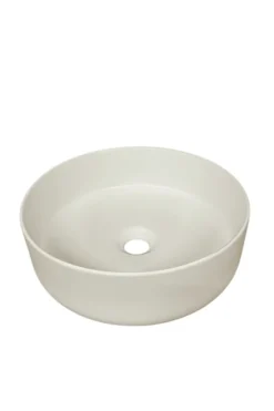 Witte ronde opbouw wasbak
