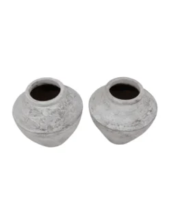 Witte stenen ronde pot