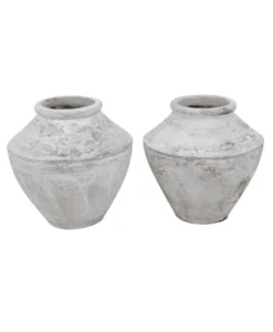 Witte stenen ronde pot