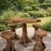 Wortelteakhouten barset incl 4 barkrukken
