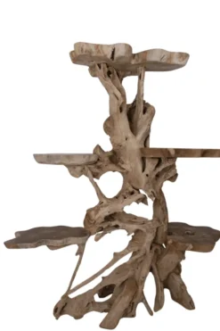 Wortel teakhouten etagere kattenpaal