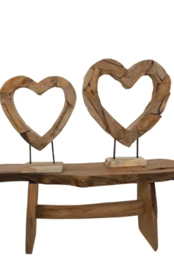 Wortel teak houten hart decoratie