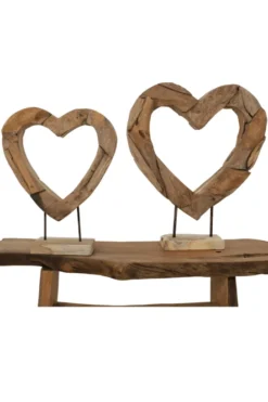 Wortel teak houten hart decoratie