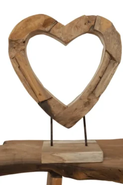 Wortel teak houten hart decoratie