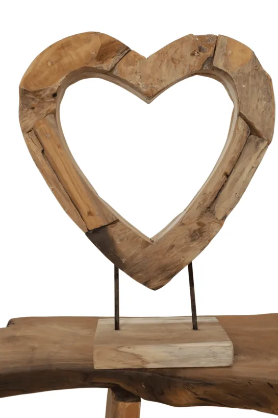 Wortel teak houten hart decoratie