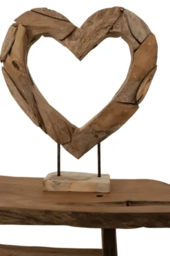 Wortel teak houten hart decoratie