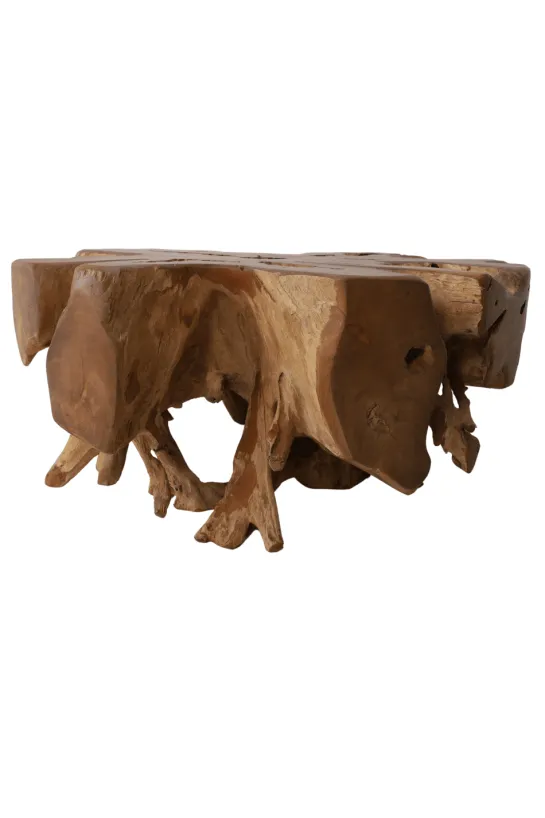 Wortel teak salontafel rond 100 cm