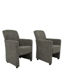 2 x Eetkamerstoel Morris zwart/wit
