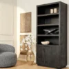Zwarte boekenkast 90x45x200 cm