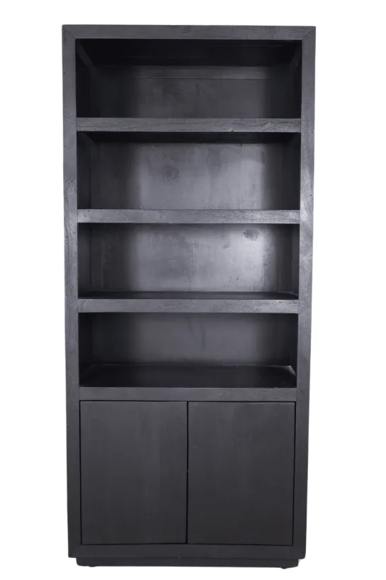 Zwarte boekenkast 90x45x200 cm