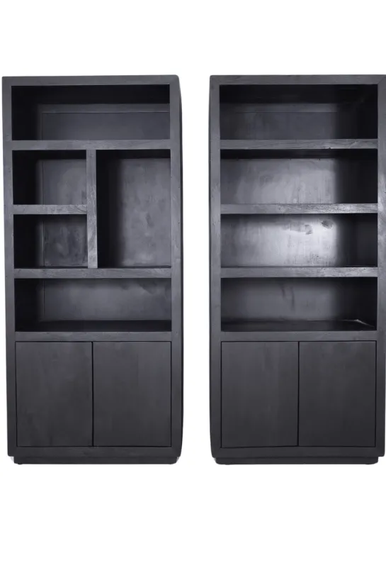 Zwarte boekenkast 90x45x200 cm