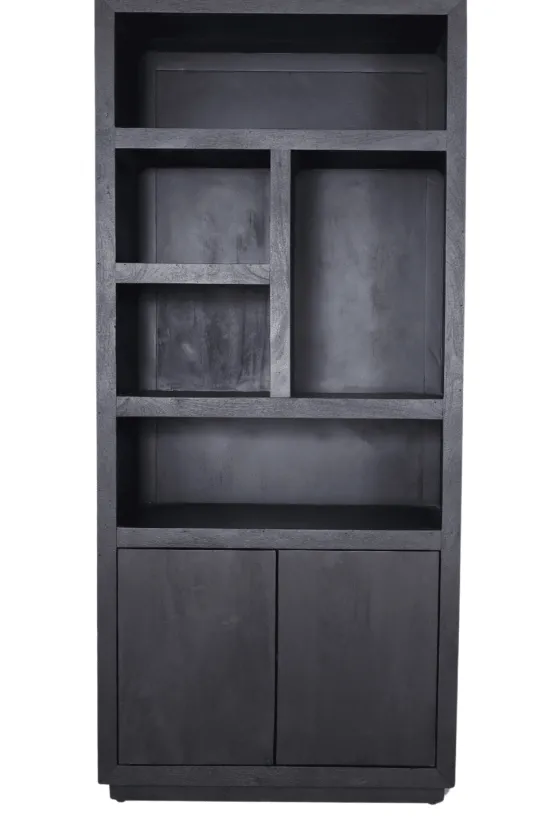 Zwarte boekenkast 90x45x200 cm