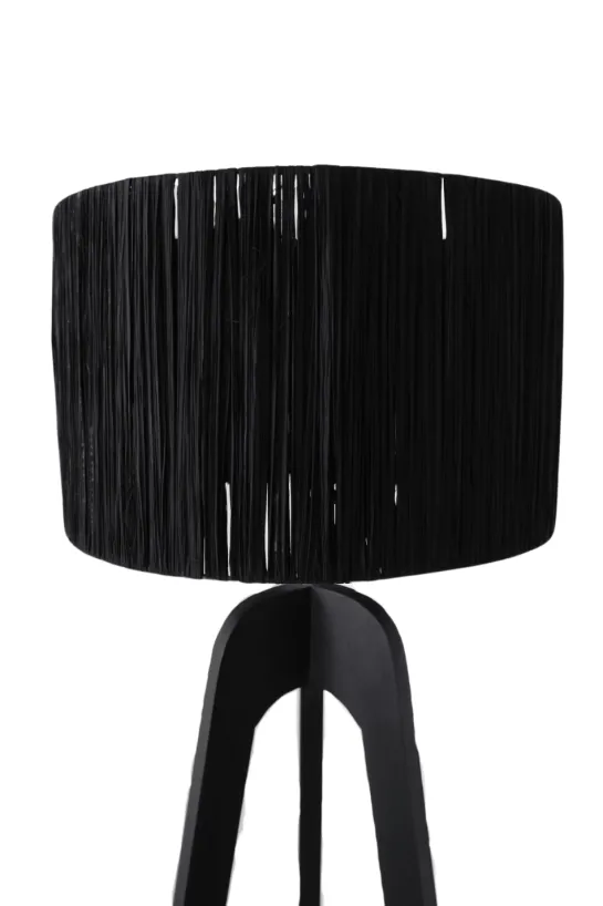 Zwarte Houten Vloerlamp – Minimalistisch & Strak