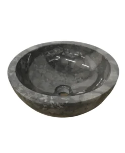 Zwart marmer wasbak rond