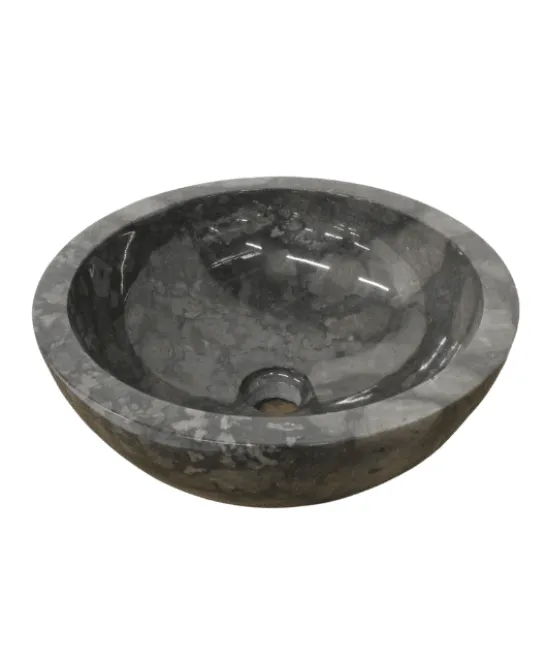 Zwart marmer wasbak rond