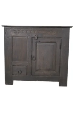 Zwart oud landelijk houten kastje 80x43x70 cm