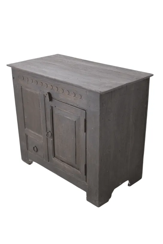 Zwart oud landelijk houten kastje 80x43x70 cm
