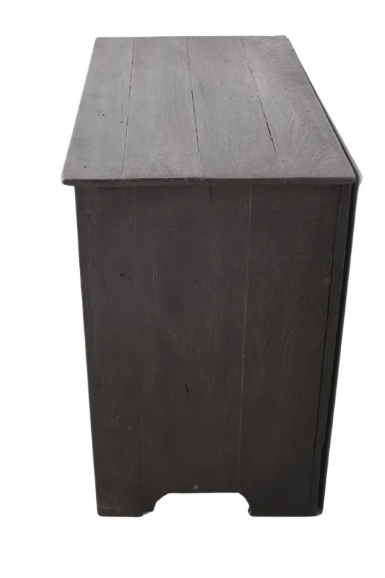 Zwart oud landelijk houten kastje 80x43x70 cm