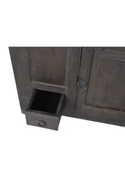 Zwart oud landelijk houten kastje 80x43x70 cm