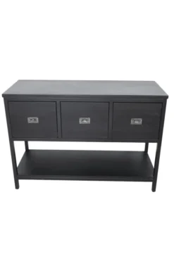 Zwart Teak Houten Badkamermeubel / Dressoir