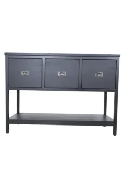 Zwart Teak Houten Badkamermeubel / Dressoir